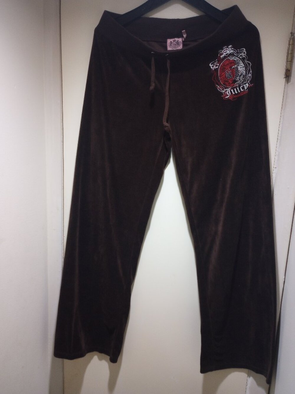 Juicy Couture Vintage velour track pants L brown lightly used pre owned!